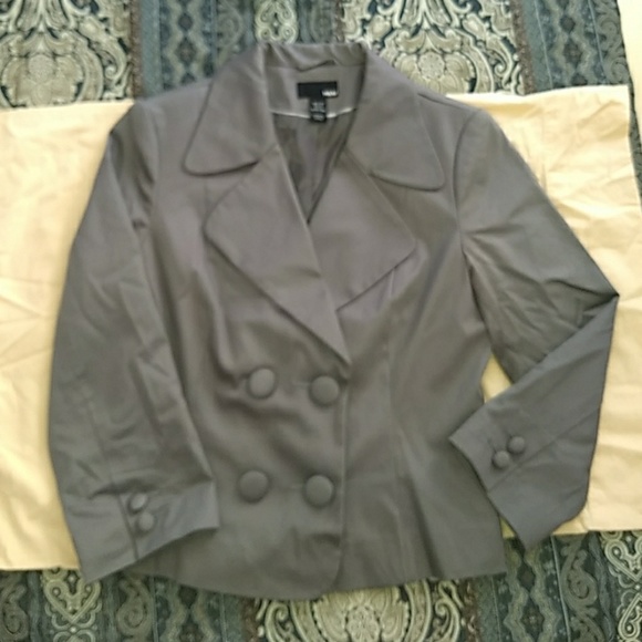 H&M Jackets & Blazers - H & M grey double-breasted women's Blazer sz 6
